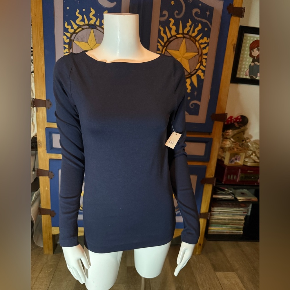 GAP Navy Long Sleeve Women's Top